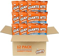 GIANTS Pumpkin Seeds - Pumpkin Seeds in Shell, Roasted and Salted, Whole with Shell, High Protein Snack with 15g Protein Per Serving - 5.15 oz