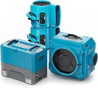 Water Damage/Flood Restore Pack with Commercial Dehumidifier by ALORAIR – teal, Pack of 4, Model Storm LGR Extreme