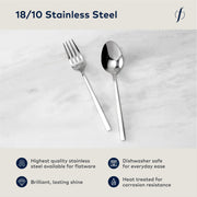 Arezzo 18/10 Stainless Steel Flatware by Fortessa – 2 Piece Serving Set, Stainless Steel, Silver, Model 2PPS-165-05