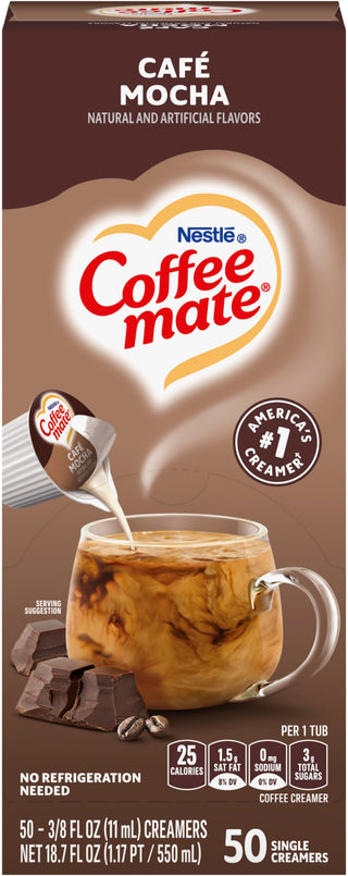 Nestle Liquid Coffee Creamer Singles by Coffee mate – 18.75 Fl Oz (Pack of 1), Brown, Model 35115