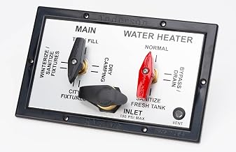 ABCO RV MANRV102 Water Service Panel, Features a 4 Function Fill Valve Supply and 3 Function Water Heater Bypass