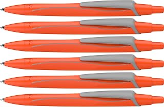 Schneider Reco Neon Edition 131926 Ballpoint Pen Recycled Plastic Awarded with The Blue Angel Ink Colour: Blue (Pack of 6)
