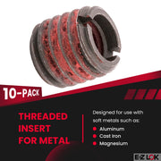E-Z LOK Pack of 10 / 10 / 1/4-20 Internal Threads 7/16-14 External Threads Nut Inserts