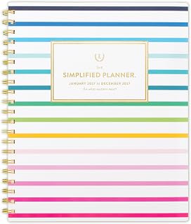 AT-A-GLANCE 2027 Planner, Simplified by Emily Ley, Weekly & Monthly, 8.5" x 11", Happy Stripe (EL57-905-27)