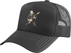 Winston Churchill Playing Guitar Rocker Humor Vintage Trucker Hat with Adjustable Mesh Back