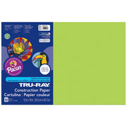Tru-Ray Construction Paper by DIXON TICONDEROGA CO - PACON – 12 x 18 inches, Paper, Brilliant Lime, Pack of 5, Model PAC103425-5