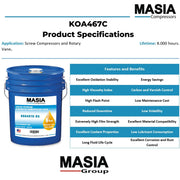 CP-4601-46 Lubricant Compatible with CPI - 55 gal by MASIA COMPRESSORS – Model MAS.KOA467C-55-068