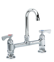Royal Series 8" Center Raised Deck Mount Faucet by Krowne – 18"L x 12"W x 2"H, Brass, Model 15-825L