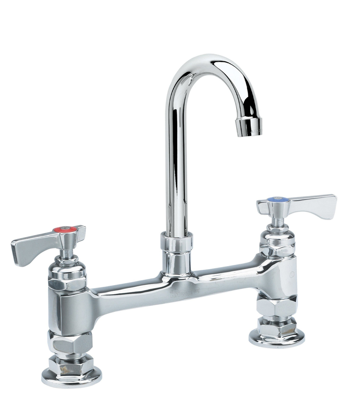Royal Series 8" Center Raised Deck Mount Faucet by Krowne – 18"L x 12"W x 2"H, Brass, Model 15-825L