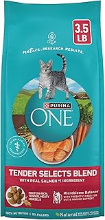 Purina ONE Natural Dry Cat Food, Tender Selects Blend With Real Salmon - 3.5 lb. Bag