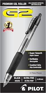 PILOT G2 Premium Refillable and Retractable Rolling Ball Gel Pens, Ultra Fine Point, Black Ink (31277), Pack of 144, 1728 Count Total