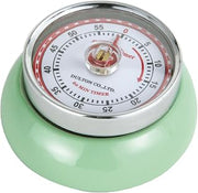 Zassenhaus Magnetic Retro Kitchen Timer, Classic Mechanical Cooking Timer (Mint Green)