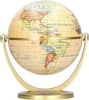 Jeffergarden Rotating Desktop Globe, English Map, Clear Print, Plastic Base | Geography teaching tool, vivid color layout, stable sturdy base, home school office decor