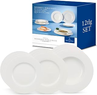 Villeroy & Boch 10-1155-8152 Wonderful World Plate Set 12 Pieces Fine China White