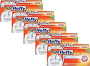 Hefty Ultra Strong Tall Kitchen Trash Bags, Unscented, 13 Gallon, 20 CT (Pack of 5)