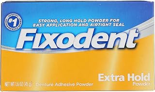 Fixodent Denture Adhesive Powder Extra Hold - 1.6 oz, Pack of 5