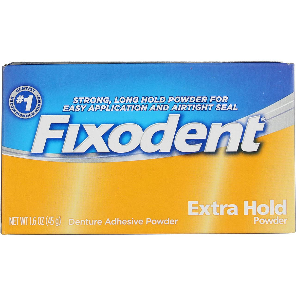 Denture Adhesive Powder Extra Hold - 1.6 oz by Fixodent – White, Pack of 5, Model 07666072536