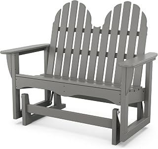 Polywood Classic Adirondack Glider, Slate Grey