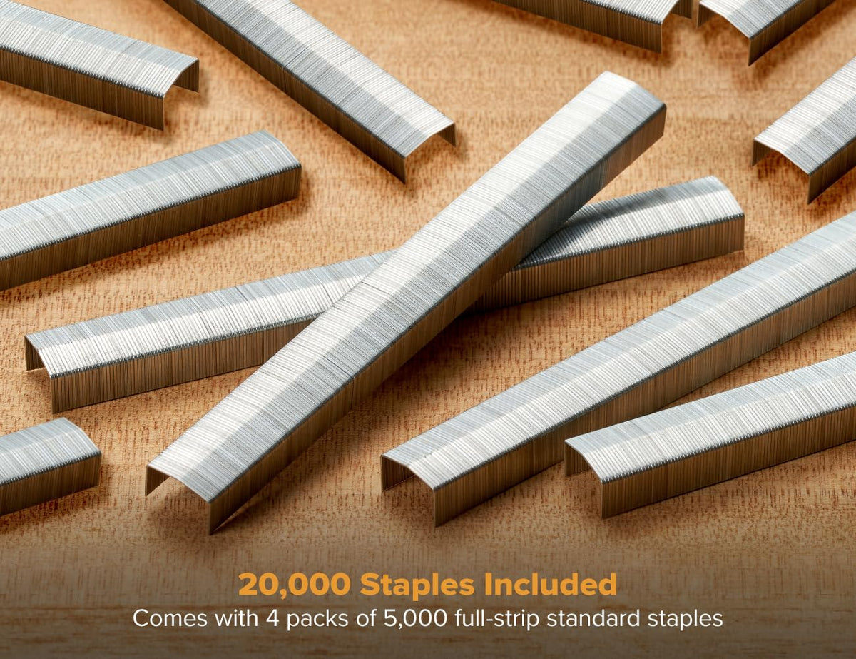 Office B8 PowerCrown 0.25 Inch Staples by Bostitch – 20,000 Staples, Stainless Steel, Silver, Pack of 4, Model STCRP21151/4-4