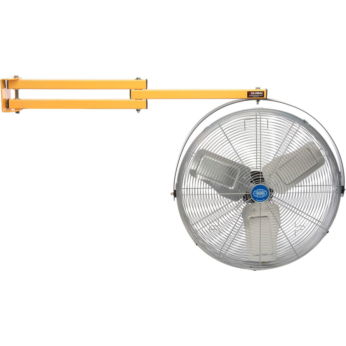 24" Double Arm Loading Dock Fan by Global Industrial – Large, Metal, Yellow, Model 292747