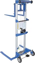 Vestil A-LIFT-S-EHP Aluminum/Steel Adjustable Straddle Manual Hand Winch Lift Trucks 350 Lb. Capacity Silver/Blue