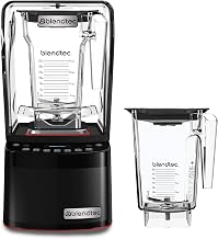 Blendtec Stealth 885 Blender (Black), 90oz* WildSide+ & 75oz* FourSide Jars | Easy One Touch Blending with Sound Enclosure for Quiet Blending; 42 preprogrammed Cycles, Pulse Function; Powerful Motor