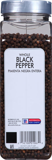 Whole Black Pepper by McCormick Culinary – 19.5 Ounce (Pack of 1), Model 052100010670