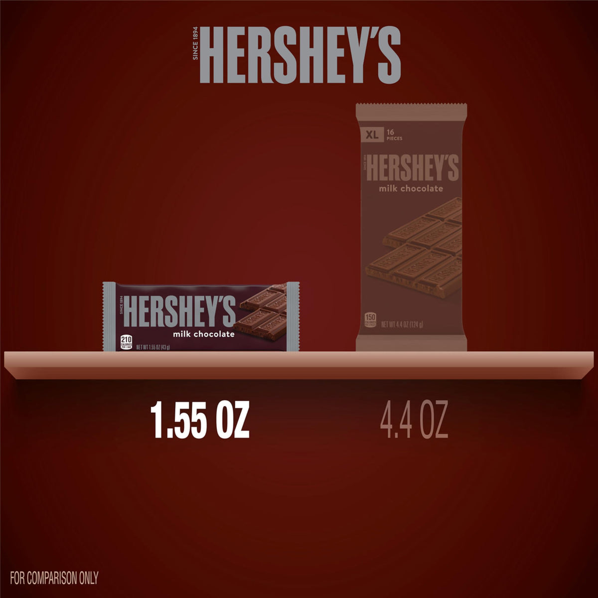 Milk Chocolate Candy Bars by HERSHEY'S – 1.55 Ounce (Pack of 36), Pack of 36, Model 34000240456
