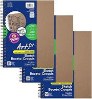 UCreate Create Your Own Cover Sketch Diary, Natural Chip Cover, 11" x 8-1/2", 50 Sheets, Pack of 3