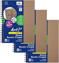 UCreate Create Your Own Cover Sketch Diary, Natural Chip Cover, 11" x 8-1/2", 50 Sheets, Pack of 3