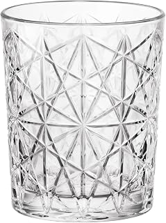 Bormioli Rocco Bartender Lounge 13.25 oz. Double Old Fashioned DOF Drinking Glasses for Cold Drinks, Juices, and Cocktails, Clear, Set 6