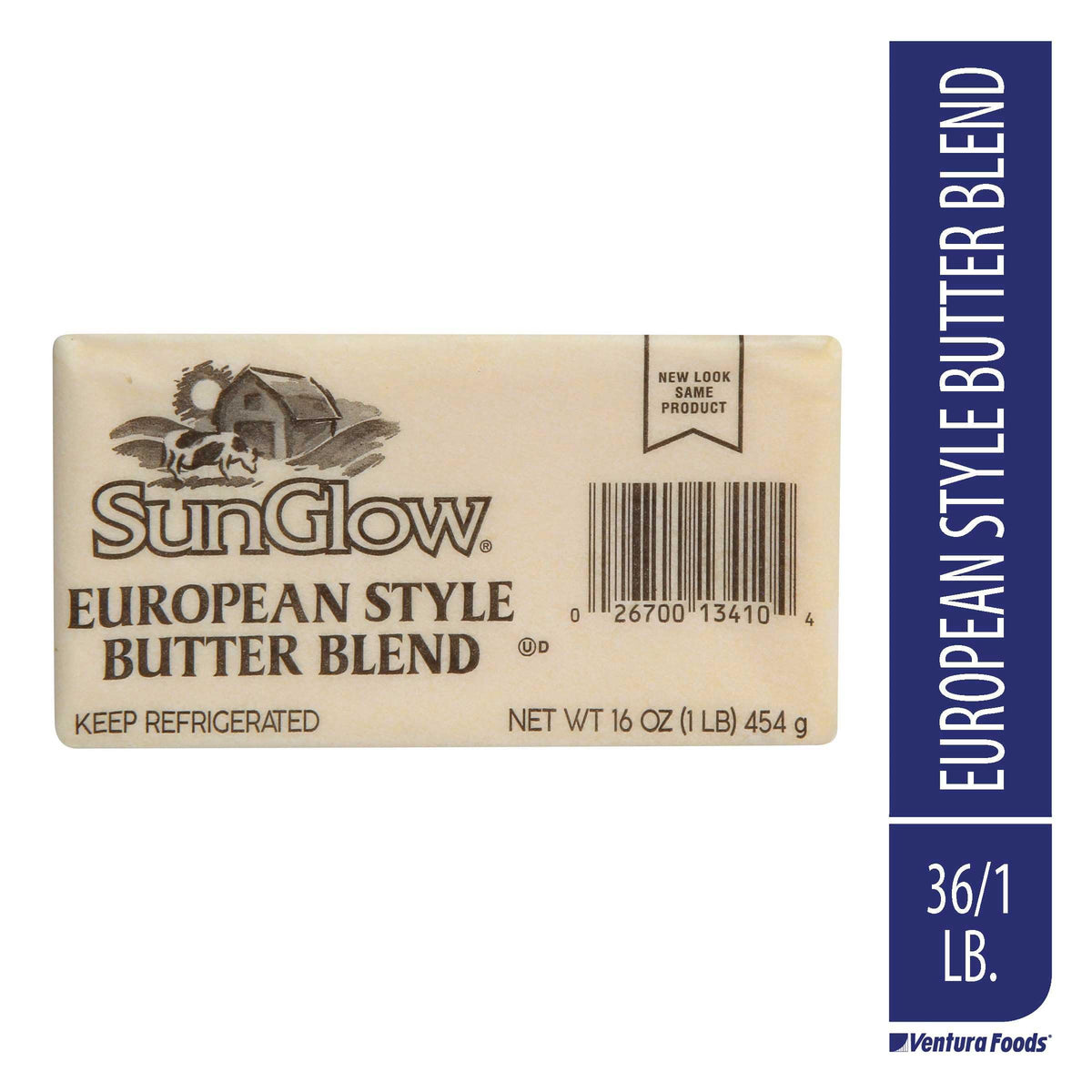 SunGlow European Style Butter Blend Margarine by Ventura Foods – 36/1 Lb, Pack of 36