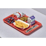 Red Six-Compartment Cafeteria Tray by HUBERT – Red, Model 97007