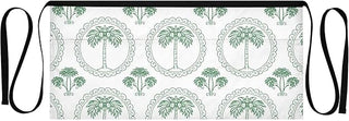 Green Palm Tree Waist Apron with 3 Pockets Waiter Server Short Aprons 25.2x11.8 Inch Stain Resistant Apron for Kitchen Garden Restaurant 1 Pack