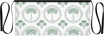 Green Palm Tree Waist Apron with 3 Pockets Waiter Server Short Aprons 25.2x11.8 Inch Stain Resistant Apron for Kitchen Garden Restaurant 1 Pack