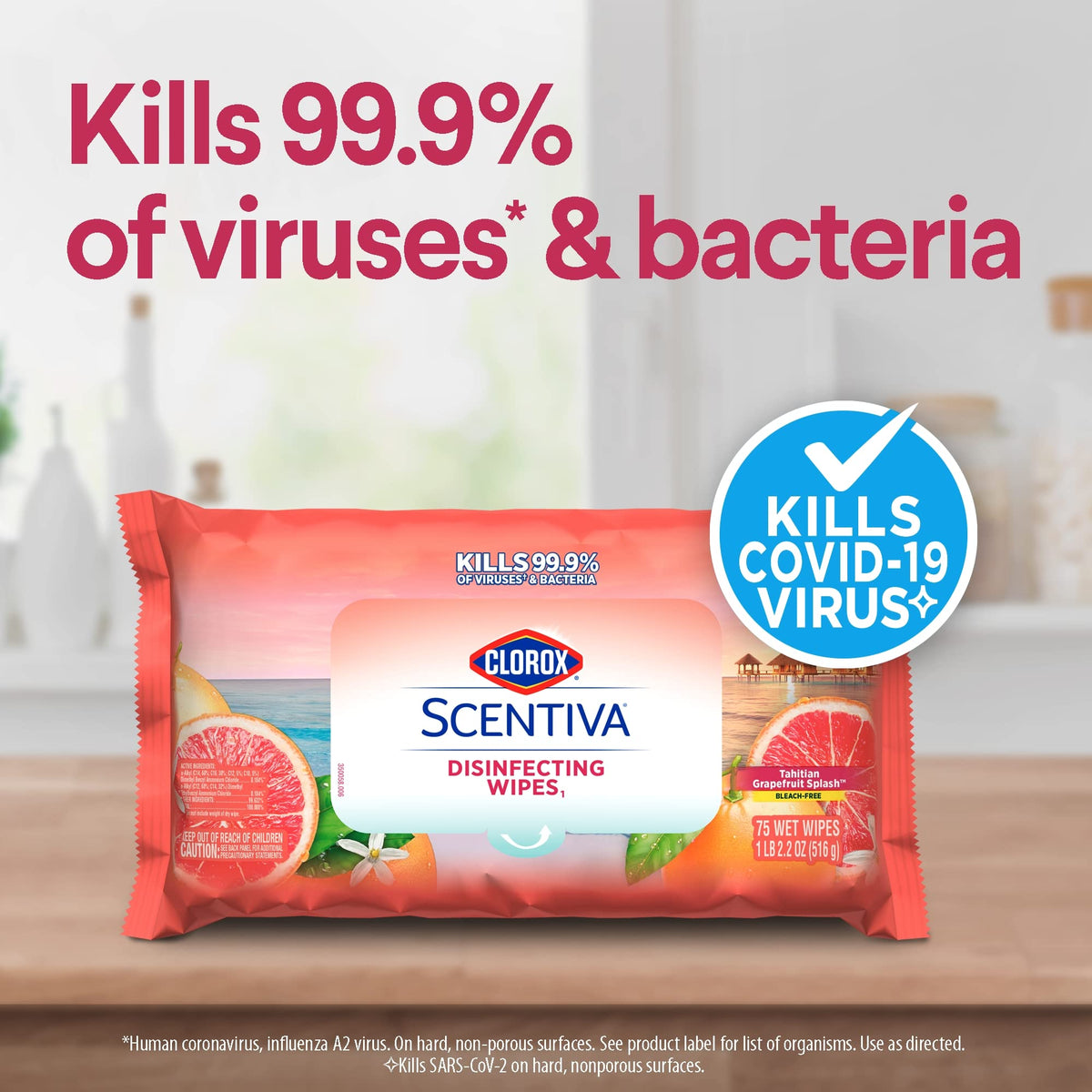 Scentiva Disinfecting Wipes Value Pack by Clorox – 75 Count (Pack of 6)