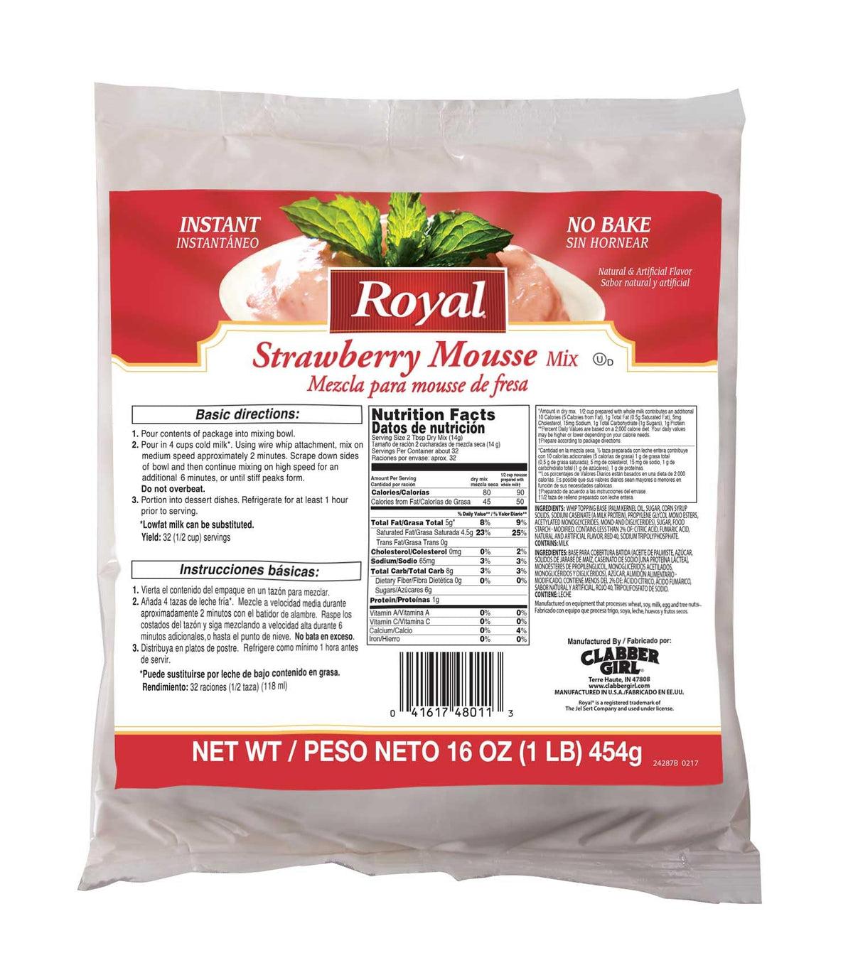 Strawberry Mousse Mix by Royal – Pack of 6
