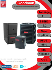 4 Ton 15.2 SEER2 96% AFUE by Goodman – 4 tons, Gray, Pack of 3