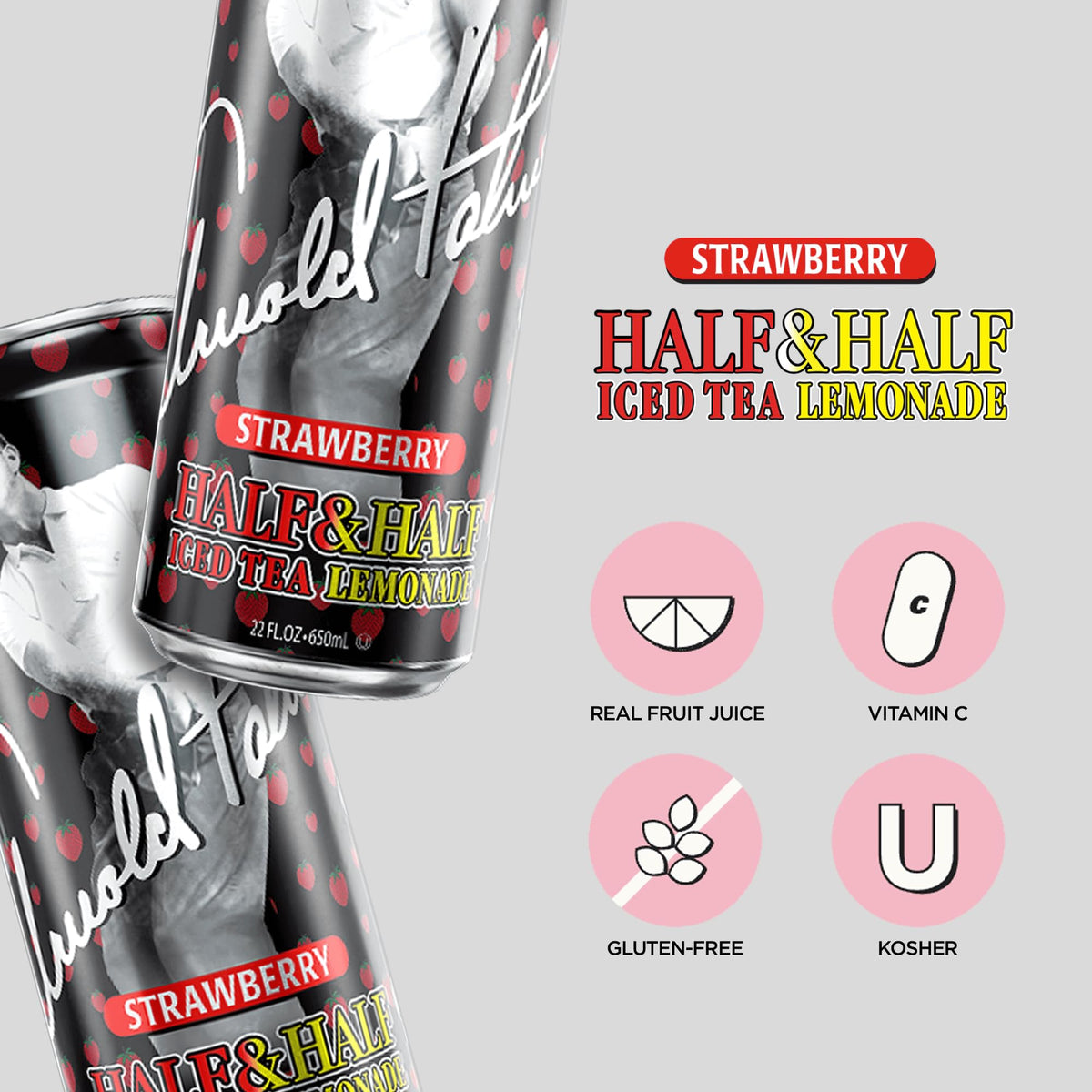 AriZona Arnold Palmer Strawberry / 22 Fl Oz (24 Pack) / 1 Fruit Juice