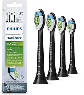 Sonicare Optimal Whitening Black BrushSync Heads (Compatible with All Philips Sonicare Handles), 4 Pack