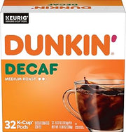 Dunkin' Dunkin’ Decaf Medium Roast Coffee, Keurig K-Cup Pods, 32 Count Box