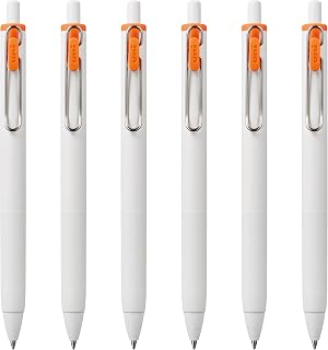 Uni-Ball one Retractable Gel Pens, Medium Point (0.7mm),Mandarin Orange Ink, 6 Pens