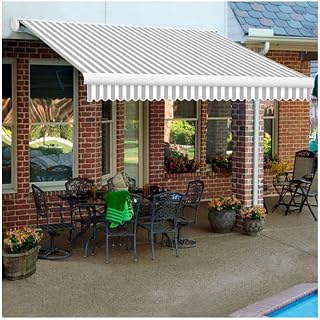 Awntech Retractable Awning Right Motor 24'W x 10'D x 10" H Gray/White
