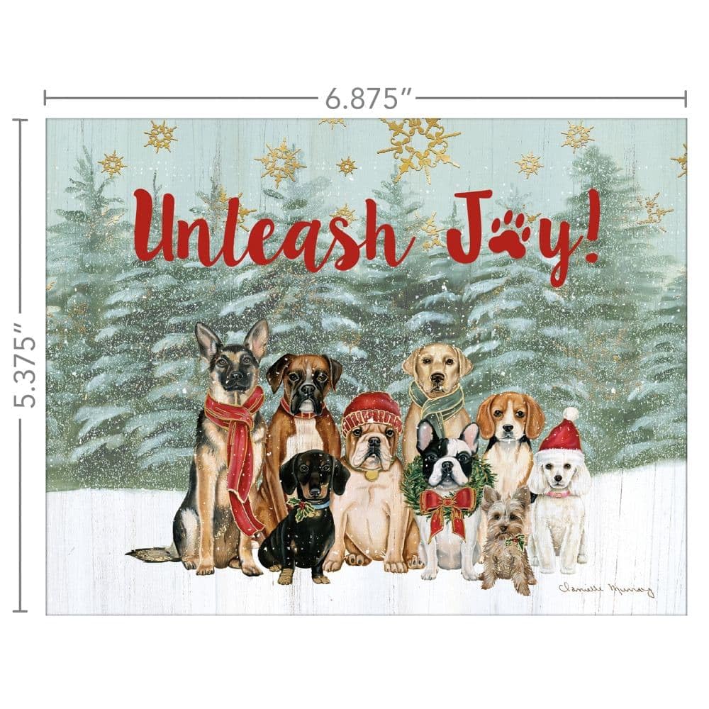 Unleash Joy Boxed Christmas Cards by Danielle Murray by Lang – 5 x 7 inches, Paper, Multicolor, Model 1004843