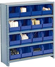 Global Industrial Closed Bin Shelving w/10 Shelves & 36 Blue Bins, 36x12x73