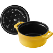 Cast Iron Mini Round Cocotte by STAUB – 0.25-qt, 0.25 quarts, Cast Iron, Citron, Model 1029106