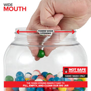 1 Gallon Clear Plastic Jars with Lids (1 Pack) 128 oz Wide Mouth Large Jar with Lid by Stock Your Home – 1 Gallon, 128.0 ounces, Plastic, White