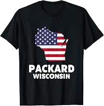 Distressed Patriotic USA Flag Packard, Wisconsin T-Shirt