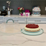 Joey'z Pie Keeper with Secure Latches, Turquoise, Holds 10 Inch Pies