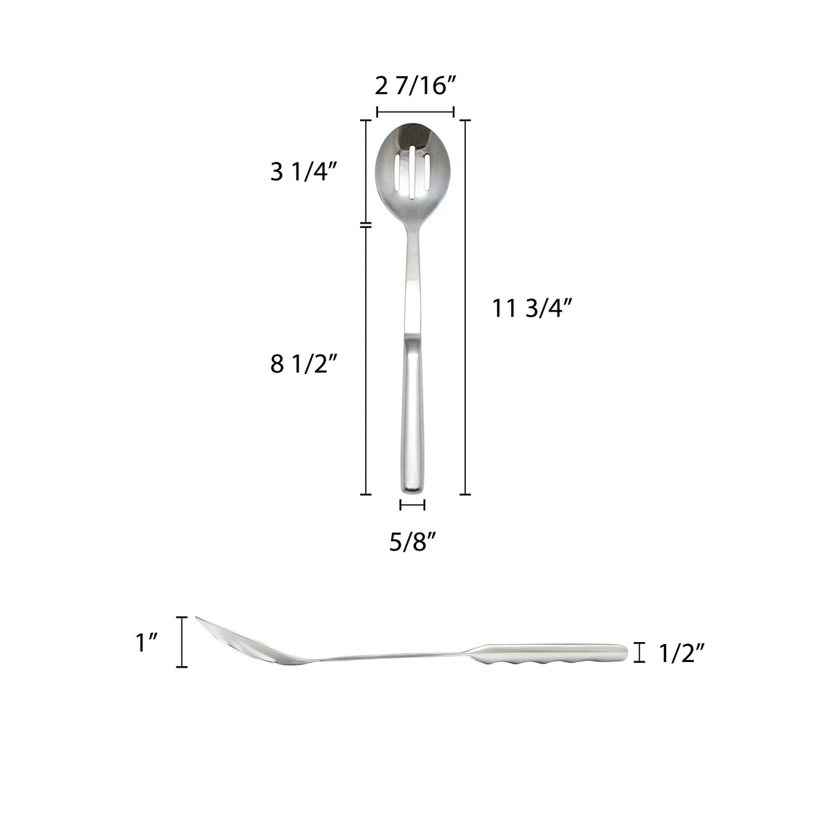 Stainless steel slotted serving spoon by Thunder Group – Medium, Stainless Steel, Metallic, Model SLBF002